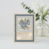 G Creation Kantoor blue flower Briefkaart (Staand voorkant)