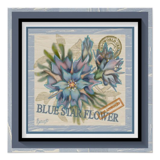 G Creation Kantoor blue flower Perfect Poster (Voorkant)