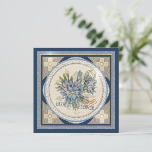 G Creation Office carte blanche fleur bleue (Debout devant)