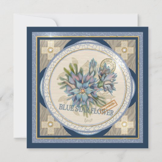 G Creation Office carte blanche fleur bleue (Devant)