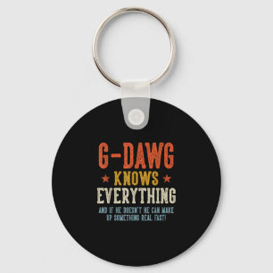 G-dawg weet alles vaderdag retro vintage sleutelhanger