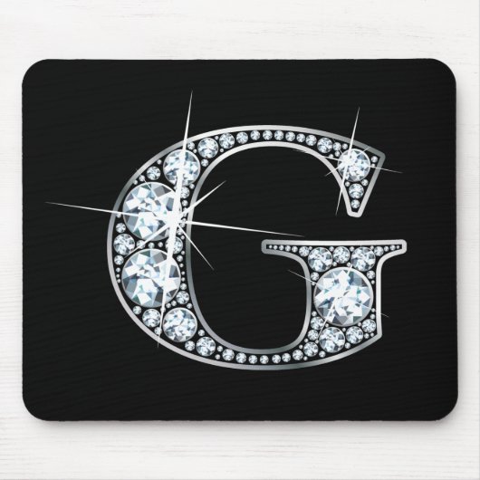 "G" Diamond Bling Mousepad Muismat (Voorkant)