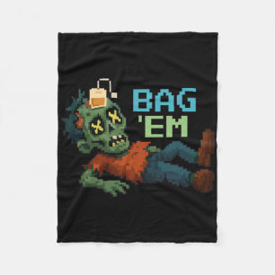 G em Pixel Zombie Thee G Halloween Npc Gamer Meme  Fleece Deken
