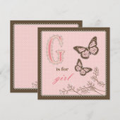 G est pour carte carrée fille (Devant / Derrière)
