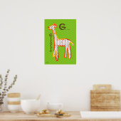 'G est pour la girafe' affiche de peinture numériq (Cuisine)