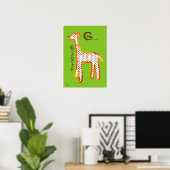 'G est pour la girafe' affiche de peinture numériq (Bureau à domicile)