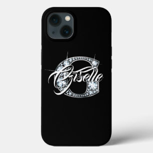 G Faux Diamond Bling Monogram iPhone 13 Hoesje