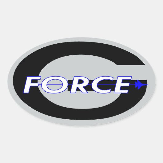 G Force Black Ovale Sticker (Voorkant)