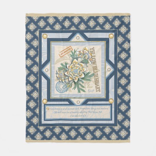 G Gele kweekbloem voor Kantoor Fleece Deken (Voorkant)