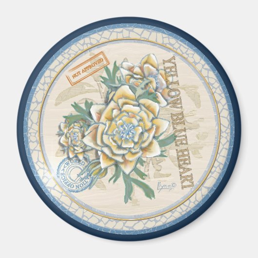 G Gele kweekbloem voor Kantoor Magneet (Voorkant)