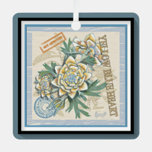 G Gele kweekbloem voor Kantoor Metalen Ornament