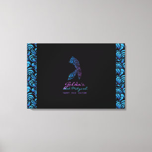 G - Gimel Hebreeuws Letter Bat Mitzvah Sign-In Boa Canvas Afdruk
