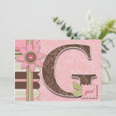 G Girl Invitation Kaart (Staand voorkant)