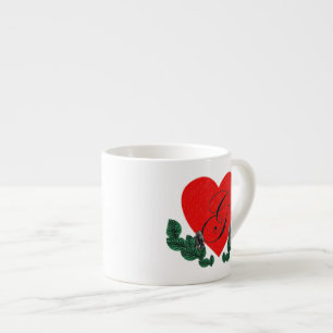G in een hart (aanpasbaar) espresso kop