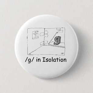 G In isolatie Ronde Button 5,7 Cm
