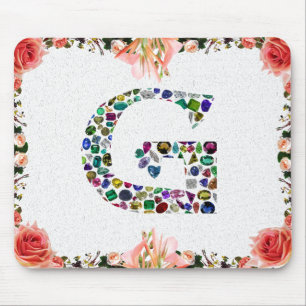 G Initiaal Gemstone Design Muismat