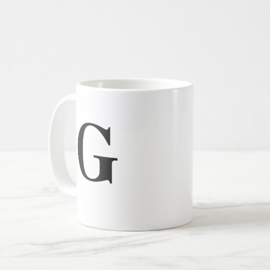 G initial et nom personnalisé Café Mug (Devant gauche)