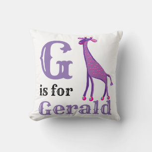 G is voor Gerald baby jongen Kussen