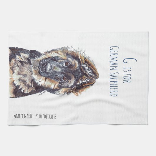 G is voor German Shepherd Theedoek (Horizontaal)