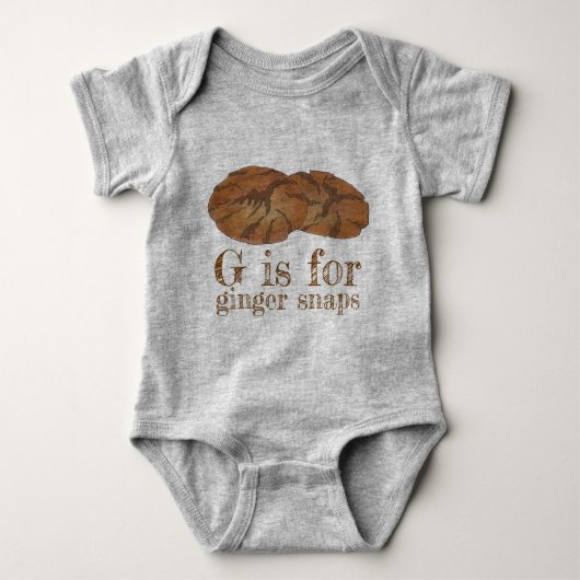 G is voor Ginger Snaps Gingersnap Biscuit Cookies Romper (Voorkant)