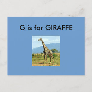 "G" is voor Giraffe Alphabet Flashcard Briefkaart