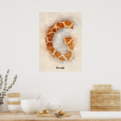 G is voor Giraffe Poster (Keuken)