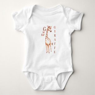 G is voor GIRAFFE Whimsical Baby Bodysuit