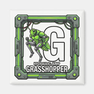 G is voor Grasshopper – GTA-stijl ABC-leren Magneet