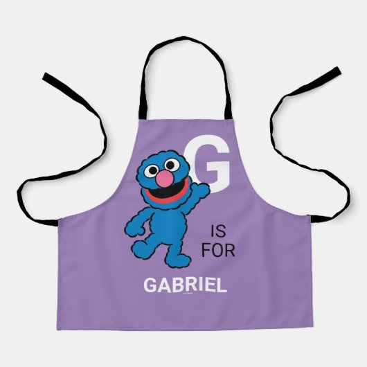 G is voor Grover | Jouw namen toevoegen Schort (Voorkant)