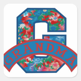 G is voor oma vierkante sticker