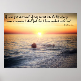 G. K. Chesterton citaat over zonsondergang - poste Poster