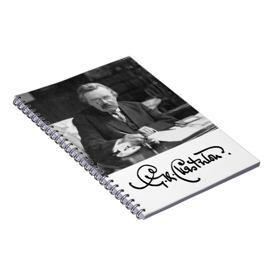 G. K. Chesterton op het werk Notitieboek (Rechterzijde)