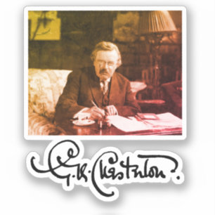 G. K. Chesterton op het werk Sticker