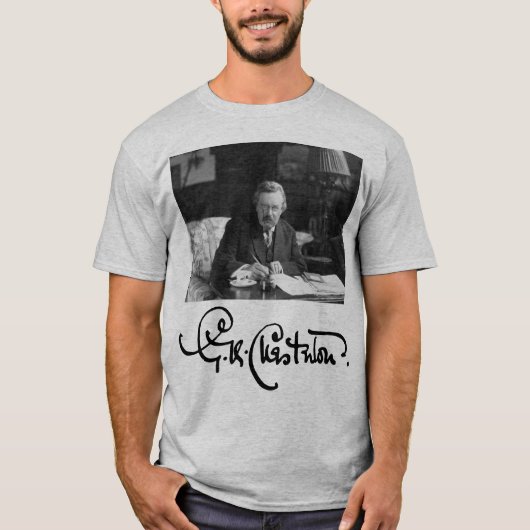G. K. Chesterton op het werk T-shirt (Voorkant)