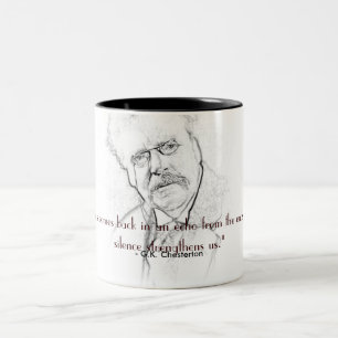 G. K. Chesterton op stilte Tweekleurige Koffiemok