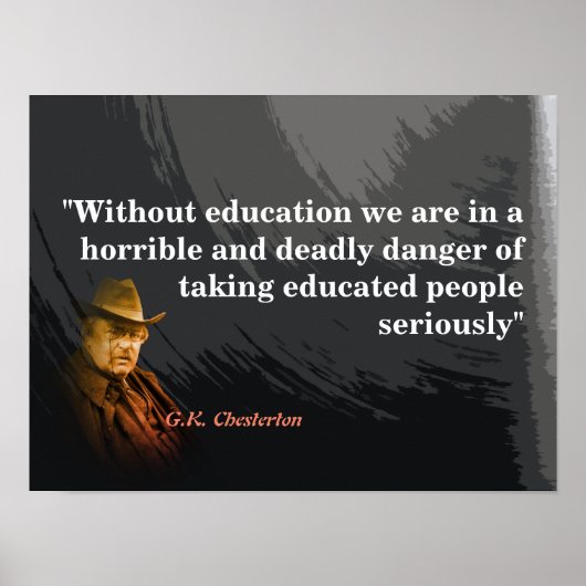 G.K. Chesterton Quote on Education Poster (Voorkant)