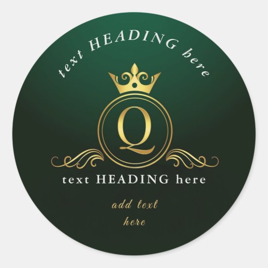 G - Letter Monogram Ronde Sticker (Voorkant)