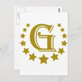 G-Letter-Stars-Crown- Briefkaart (Voorkant / Achterkant)