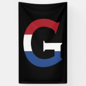 G Monogram bedekt op NLD-vlag op bk-bubcnt Spandoek (Verticaal)