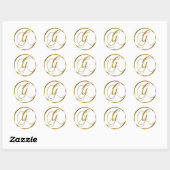 G monogram Faux Gold Envelope of Favor Seal Ronde Sticker (Vel)