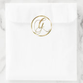 G monogram Faux Gold Envelope of Favor Seal Ronde Sticker (Tas)
