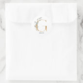 G Monogram Floral Aangepast Ronde Sticker (Tas)