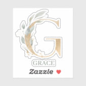 G Monogram Floral Aangepast Sticker (Vel)