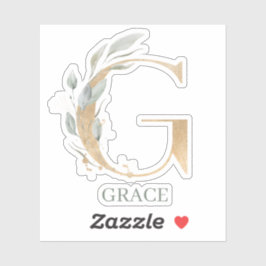 G Monogram Floral Aangepast Sticker