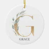 G Monogram gepersonaliseerd keramisch decoratief Ornament (Voorkant)