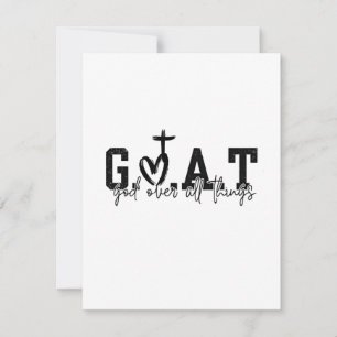 G.O.A.T. God over alle dingen Christelijk Jezus Notitiekaartje