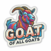 G.O.A.T. van alle geiten - Majestueuze kleurrijke Sticker (Voorkant)