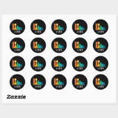 G-raph Funny Giraffe Graph Pun Dark BG Ronde Sticker (Vel)