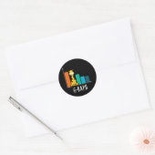 G-raph Funny Giraffe Graph Pun Dark BG Ronde Sticker (Envelop)