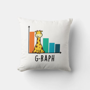 G-raph Funny Giraffe Graph Pun Kussen